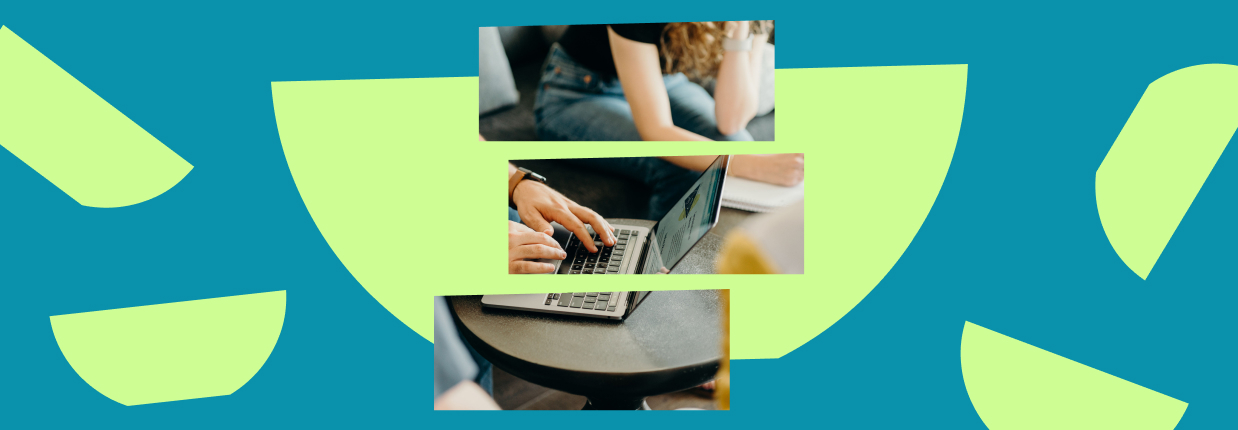 Close-up of hands typing on a laptop keyboard, symbolizing the A/B testing process