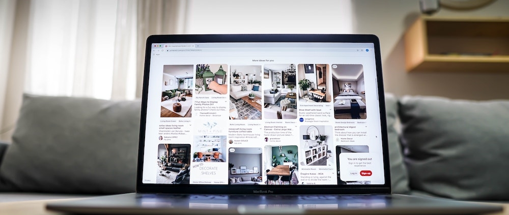 scrolling pinterest on a computer