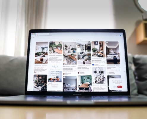 scrolling pinterest on a computer