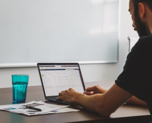 Running ads on a computer.