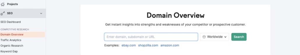 semrush domain overview