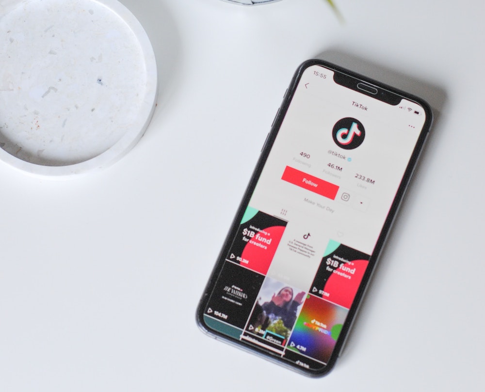 phone using tiktok