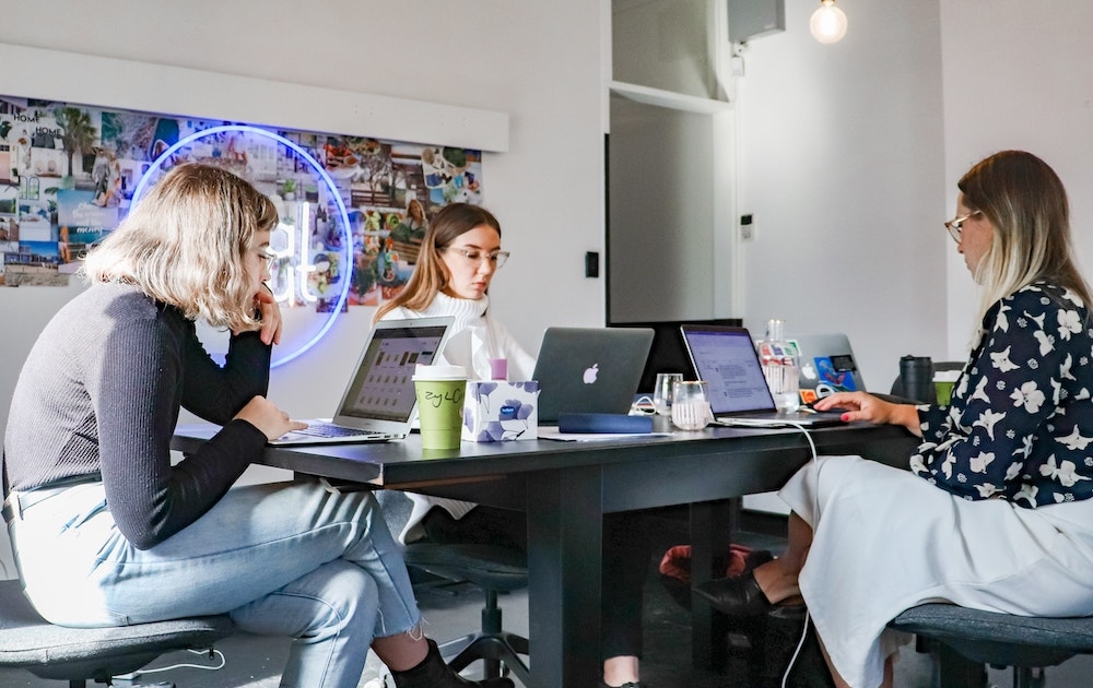 team working on google ads