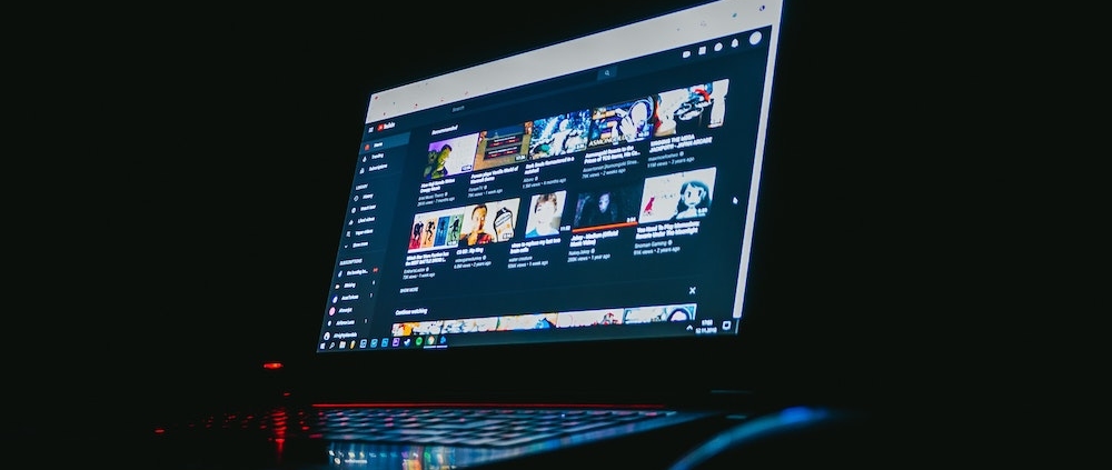 watching youtube on a computer