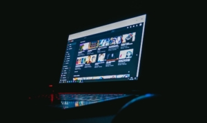 watching youtube on a computer