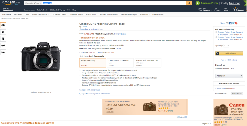 Example of Amazon product display ad.
