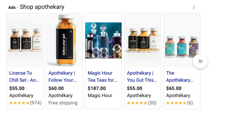 Shopping Ad Feed Apothékary