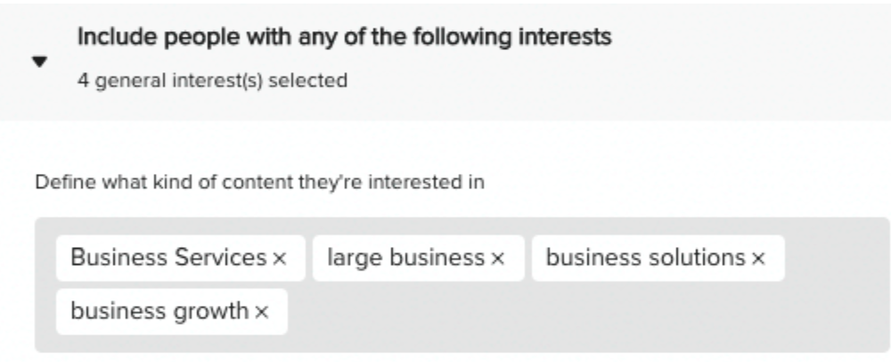 Targeting options for Business Growth