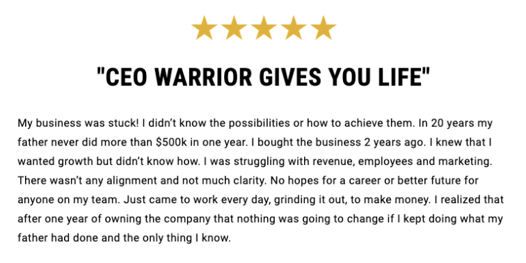 ceo warrior voc