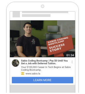 A YouTube Ad for Sabio on mobile