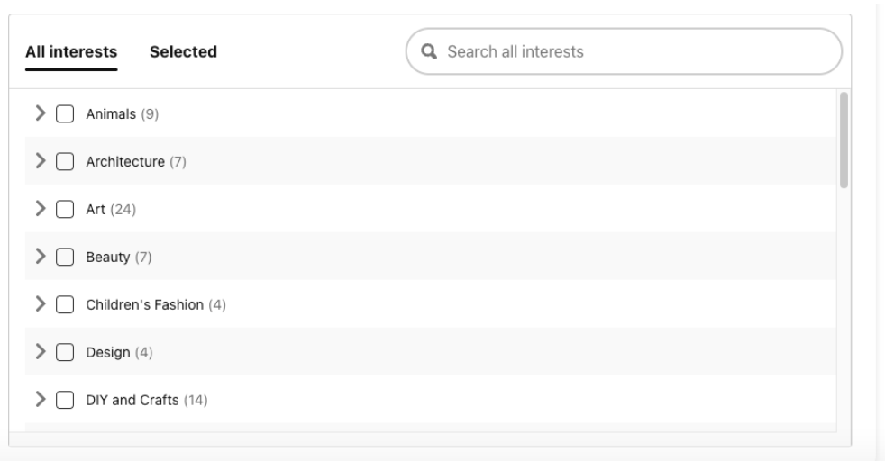 pinterest advertising targeting options