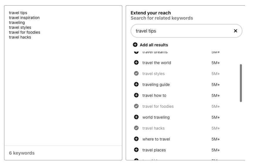ad targeting options on Pinterest