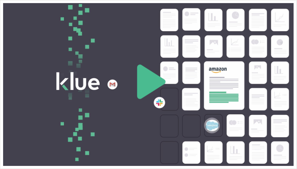 A screenshot from Klue, a market research company, showcasing how their software works