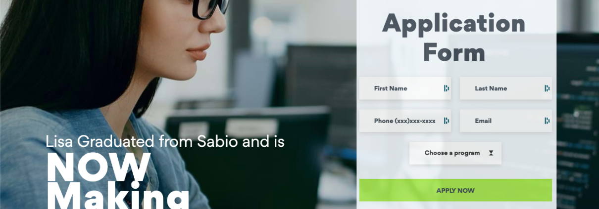 A screen capture of the homepage of Sabio Coding Bootcamp