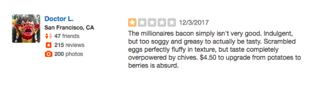 Screenshot of a negative Yelp review