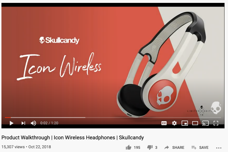 YouTube ad example from Skullcandy. 
