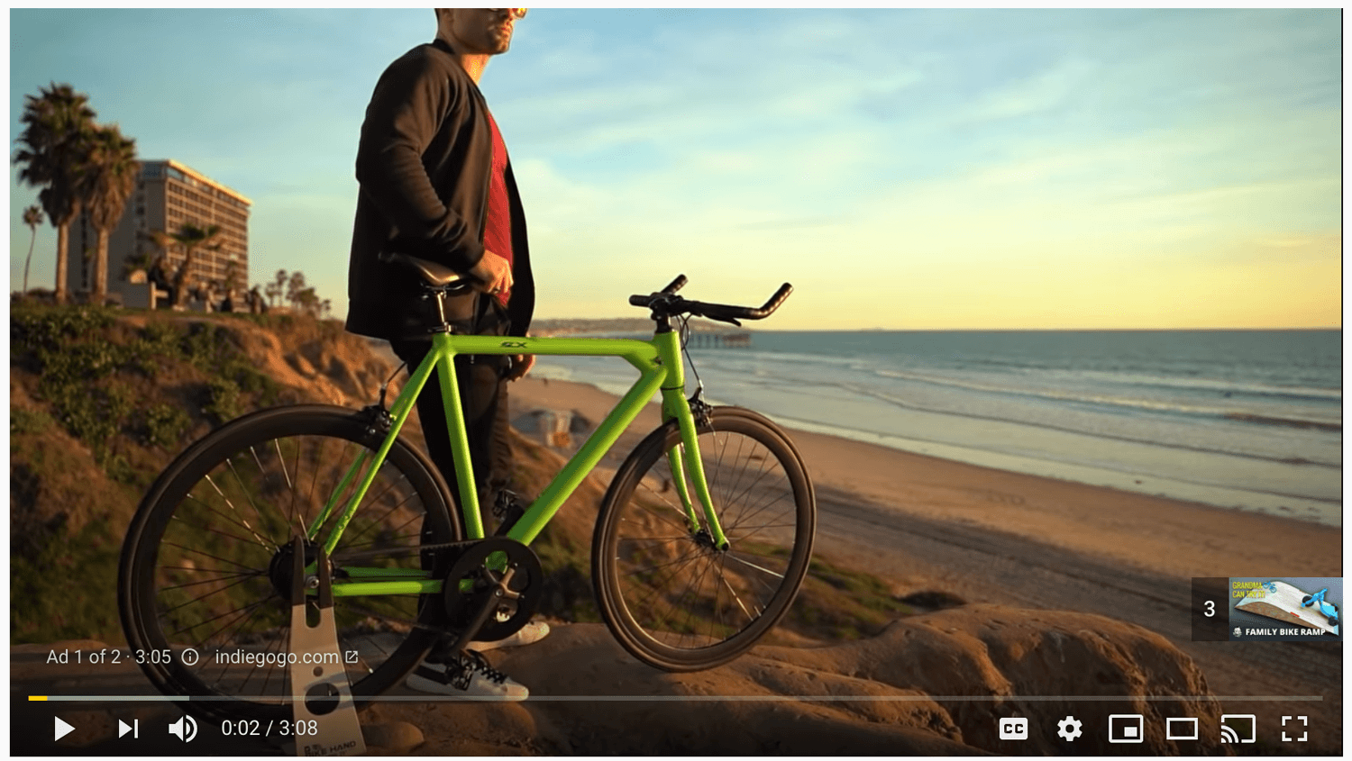 Example of non-skippable YouTube ad.