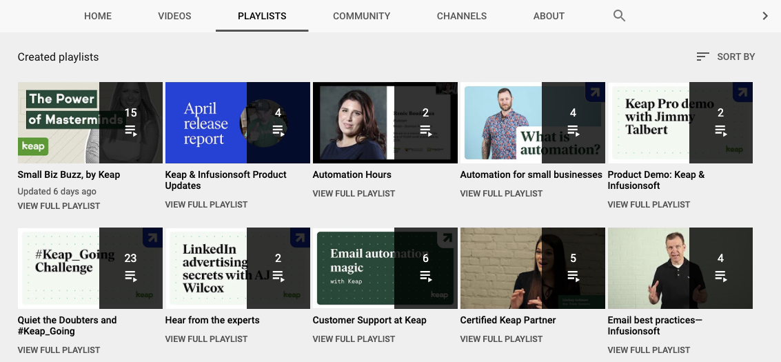 Example of a playlist on YouTube. 