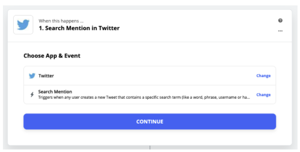 Monitoring search terms in Twitter