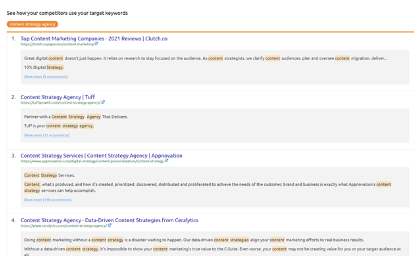SEMrush SEO content template