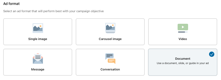 ad format linkedin document ads