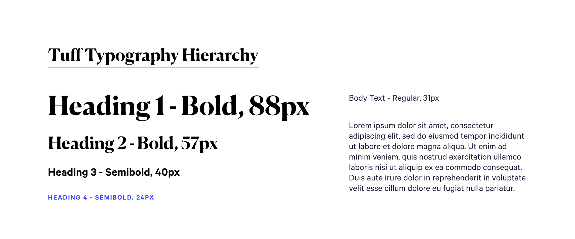 Tuff Typography Hierarchy