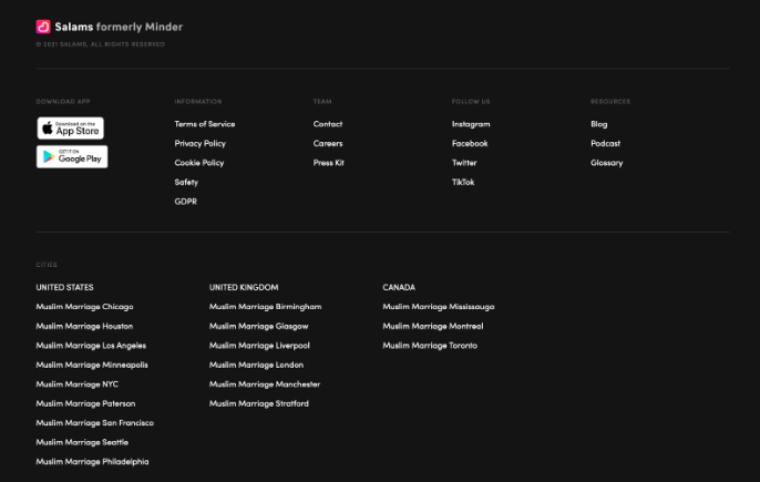 Salams footer example