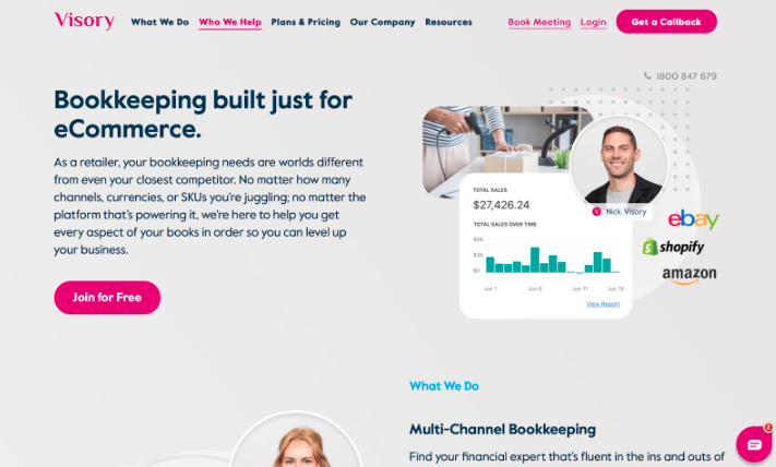 Homepage example for Visory