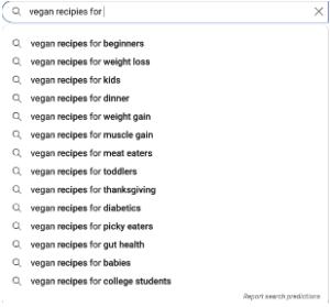 youtube auto suggest feature